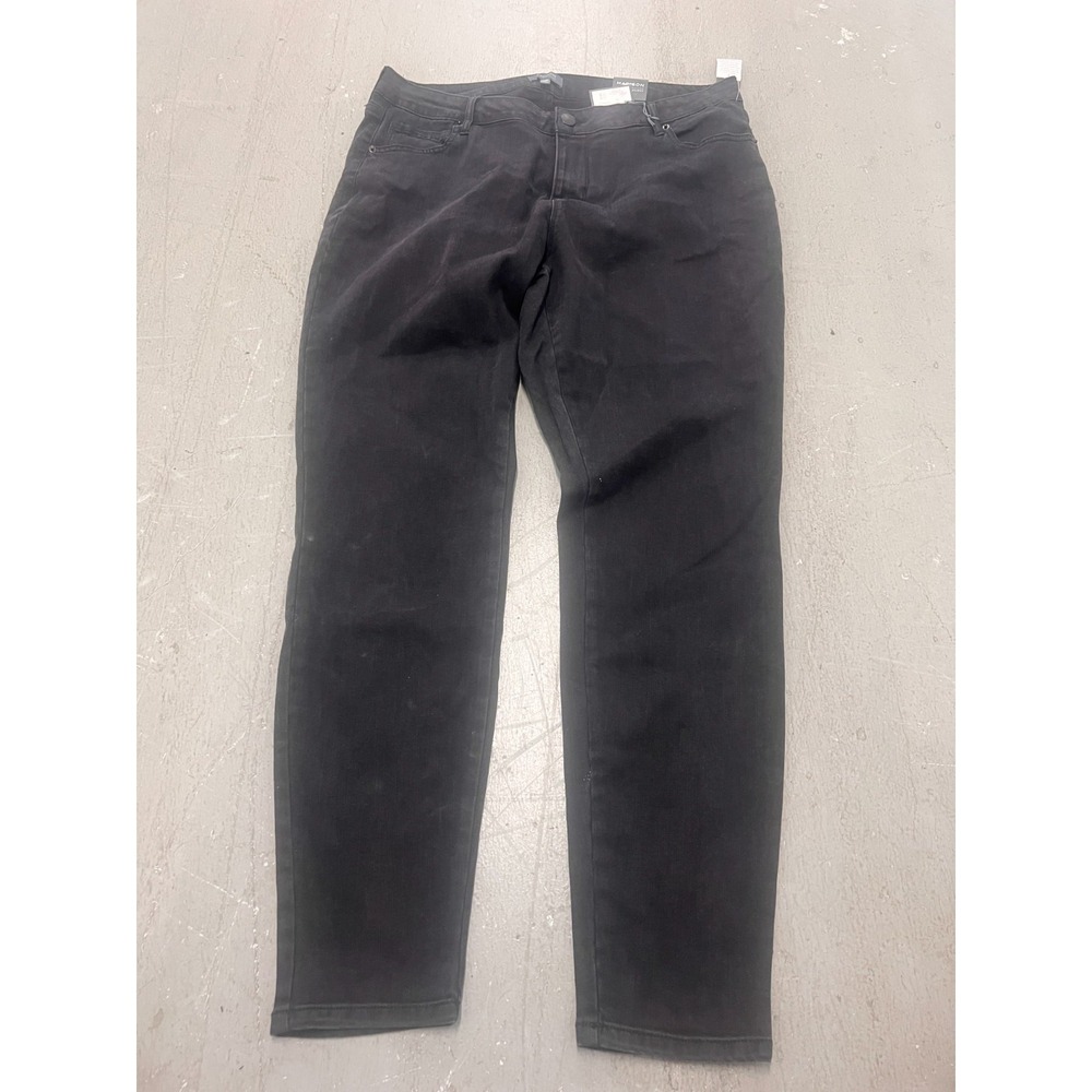 Madison Jeans Women 18W Plus Black Denim Dark Wash Curvy Tapered Leg Jegging NWT